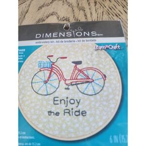 Dimensions Cross Stitch Kit "Enjoy The Ride"  Sealed  6"+ Hoop 72-74688 NEW.